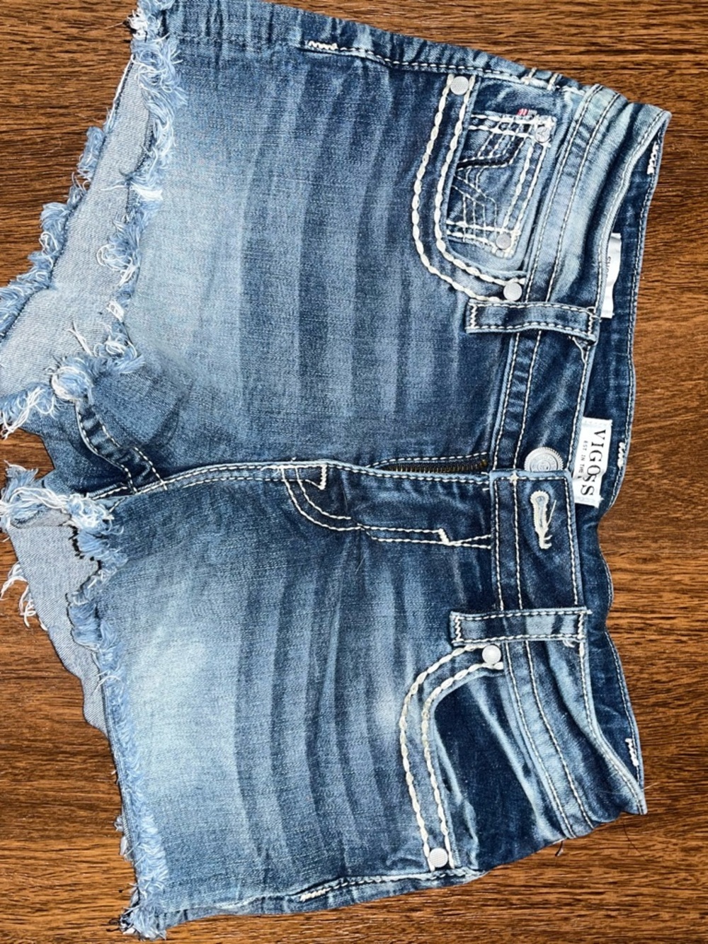 Vigoss Dark Indigo Denim Shorts with Contrast Stitching